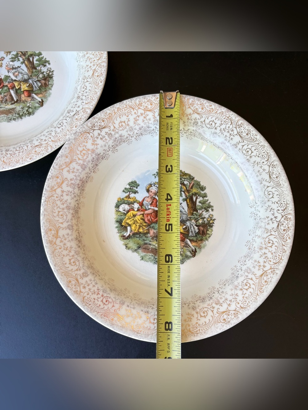 VTG Royal China Inc. Warranted 22K Gold Colonial Bowl Set Of 2 Couple - Picture 4 of 7